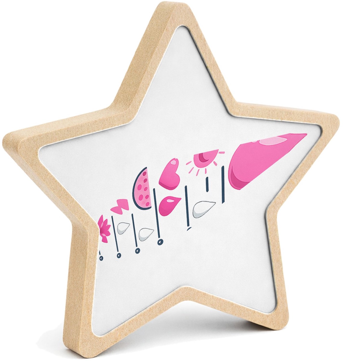 Mr Cadeautjes MDF fotolijst ster 14 x 13,5 - design Motiverende dagindeling voor focus en energie | cadeau Wit