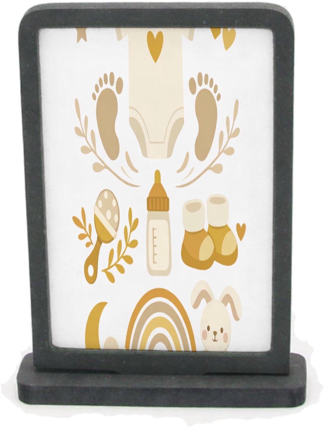 Mr Cadeautjes Houten fotolijst rechthoek met MDF inleg - design Een zachte aankondigingsprint voor een nieuwe familiefase me | cadeau Wit