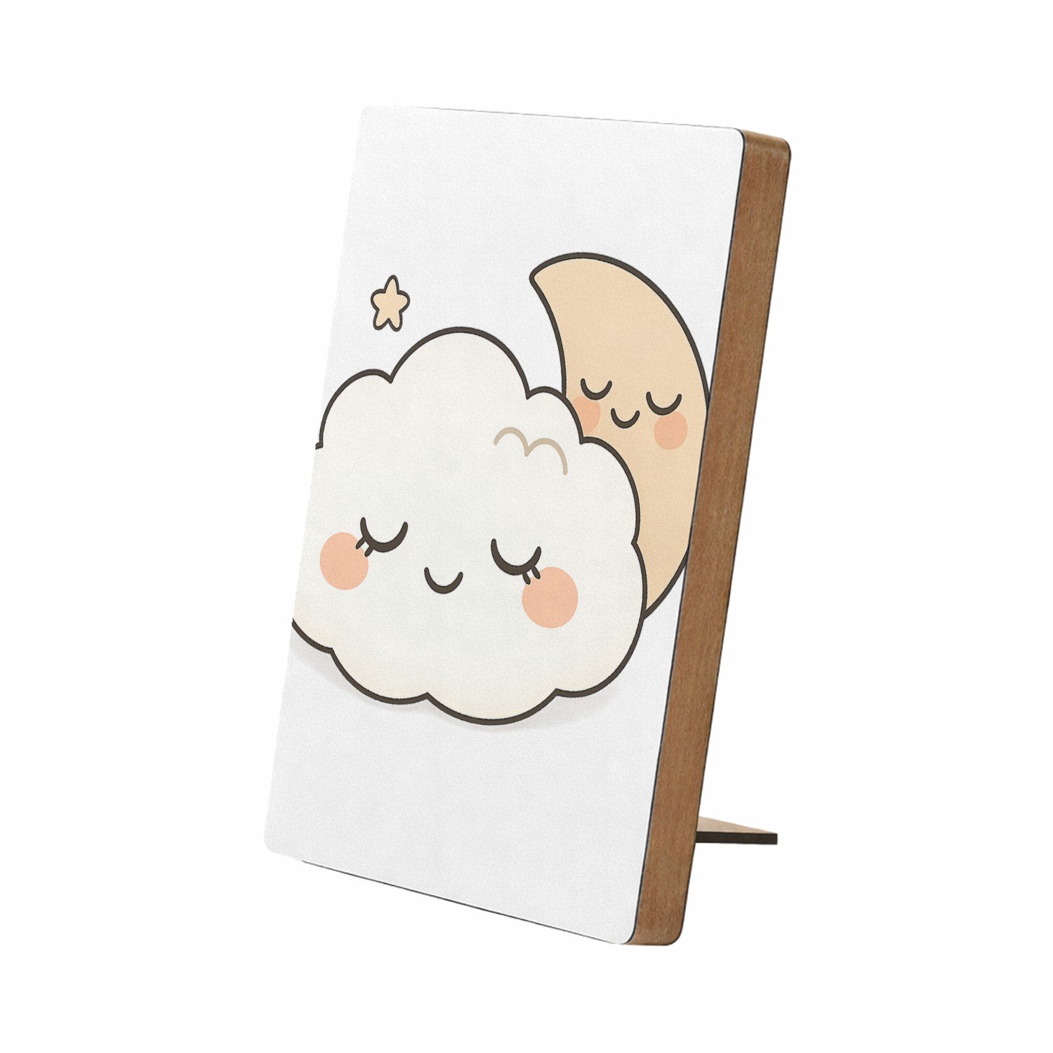 Mr Cadeautjes Glasframe/MDF 12,7 x 17,8 - design Rustige regenboogvrienden met gesloten ogen | cadeau Wit