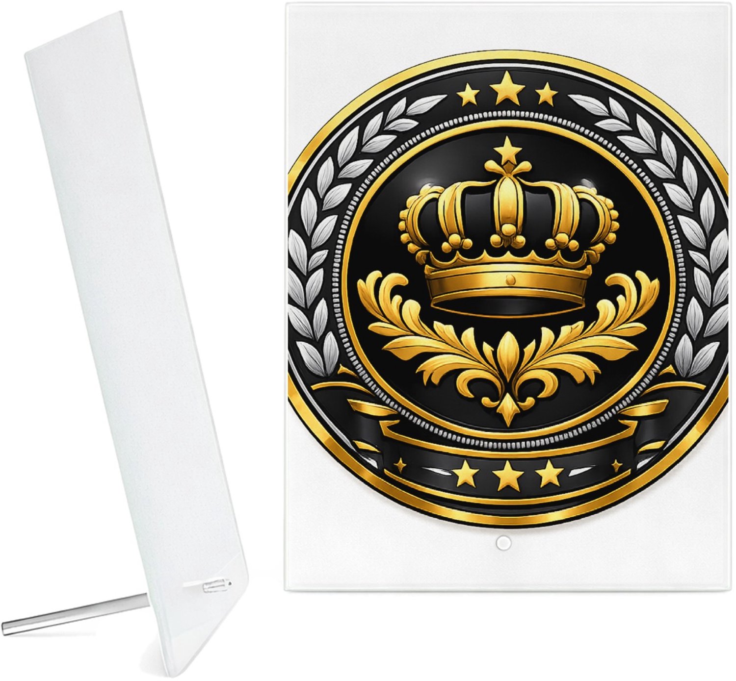 Mr Cadeautjes Glazen fotopaneel Koninklijk compliment voor een andere rol binnen het gezin - 15 x 20 cm, staand - glas, decoratie, wanddecoratie | cadeau Wit