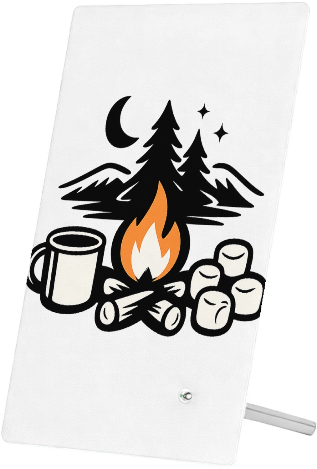 Mr Cadeautjes Glasframe 11 x 16 - design Gezellige herfst-camping quote met warme sfeer en een speels | cadeau Wit