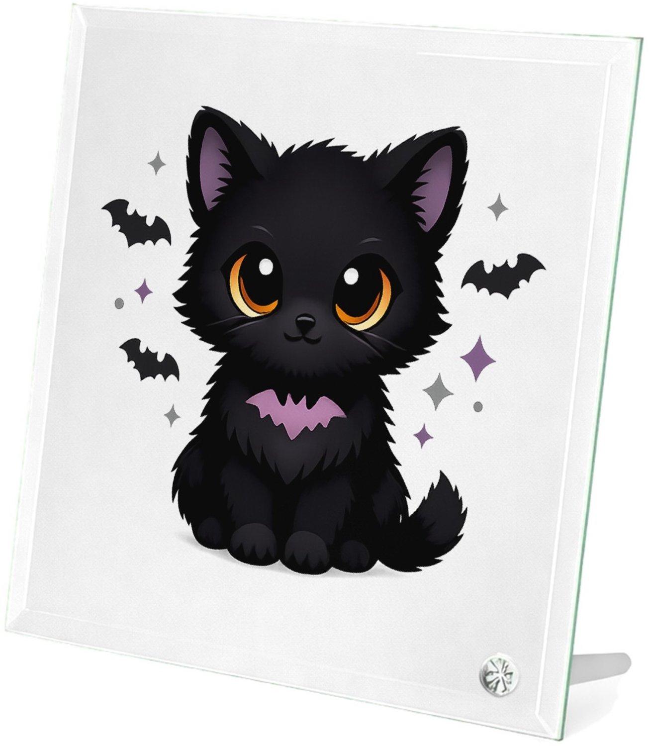 Mr Cadeautjes Glasframe 20 x 20 - design Schattige herfstvos met magische bladeren | cadeau Wit