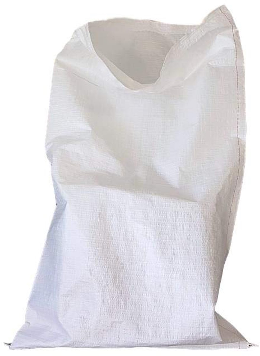 PP polyethyleen geweven zakken 60 x 100 cm - wit - pack van 40 - ideaal voor afvalverwijdering - ShopVlot