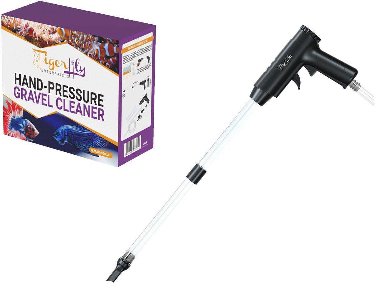 Tigerlily Enterprises Aquarium Gravel Cleaner, Fish Tank Stofzuiger, Handdruk Quick Water Wisselaar met - ShopVlot