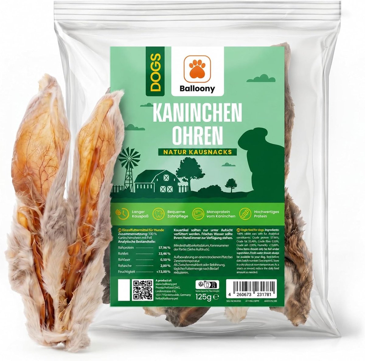 Konijnenoren voor honden - 100% natuurlijk - luchtgedroogd - effectieve tandverzorging - ShopVlot