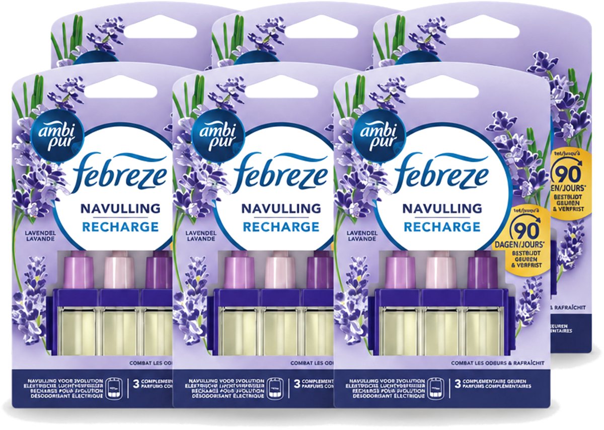 6 x Ambi Pur - 3Volution - Navulling - Lavendel - 20 ml - Voordeelverpakking - 6 stuks