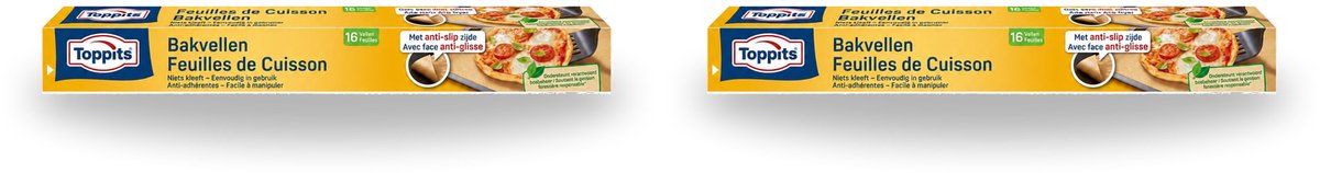 2 x Toppits – Bakpapiervellen – 16 vellen - Voordeelverpakking - 2 stuks