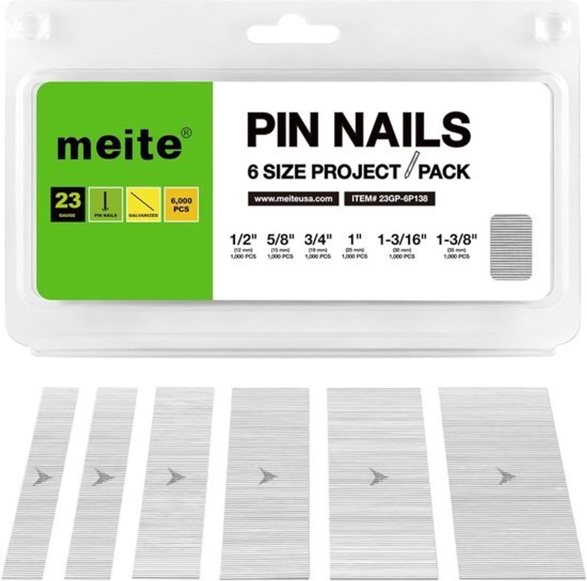 Pinnagels - Micro-spijkers zonder kop - Voor houtbewerking en decoratie - Gegalvaniseerd staal - 6 maten van 12 tot 35 mm - Zilverkleurig