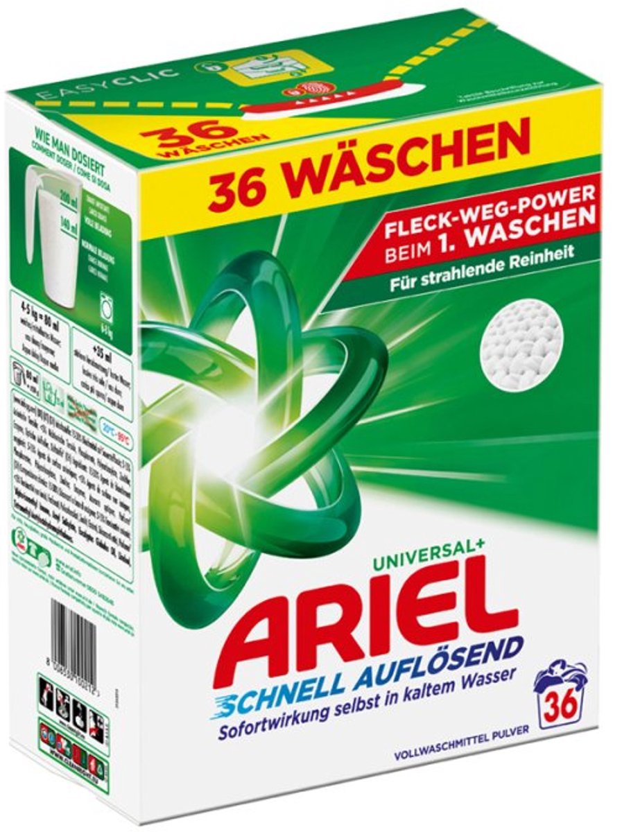 ARIEL waspoeder Universal+, volledig wasmiddel, 5,03 kg, 100 wasbeurten