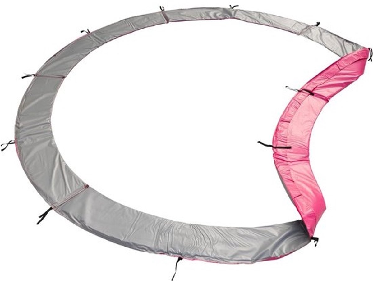 Trampoline beschermmat - Veiligheidskussen - Trampolineveiligheid - Omkeerbaar design - Ø305cm - Grijs roze