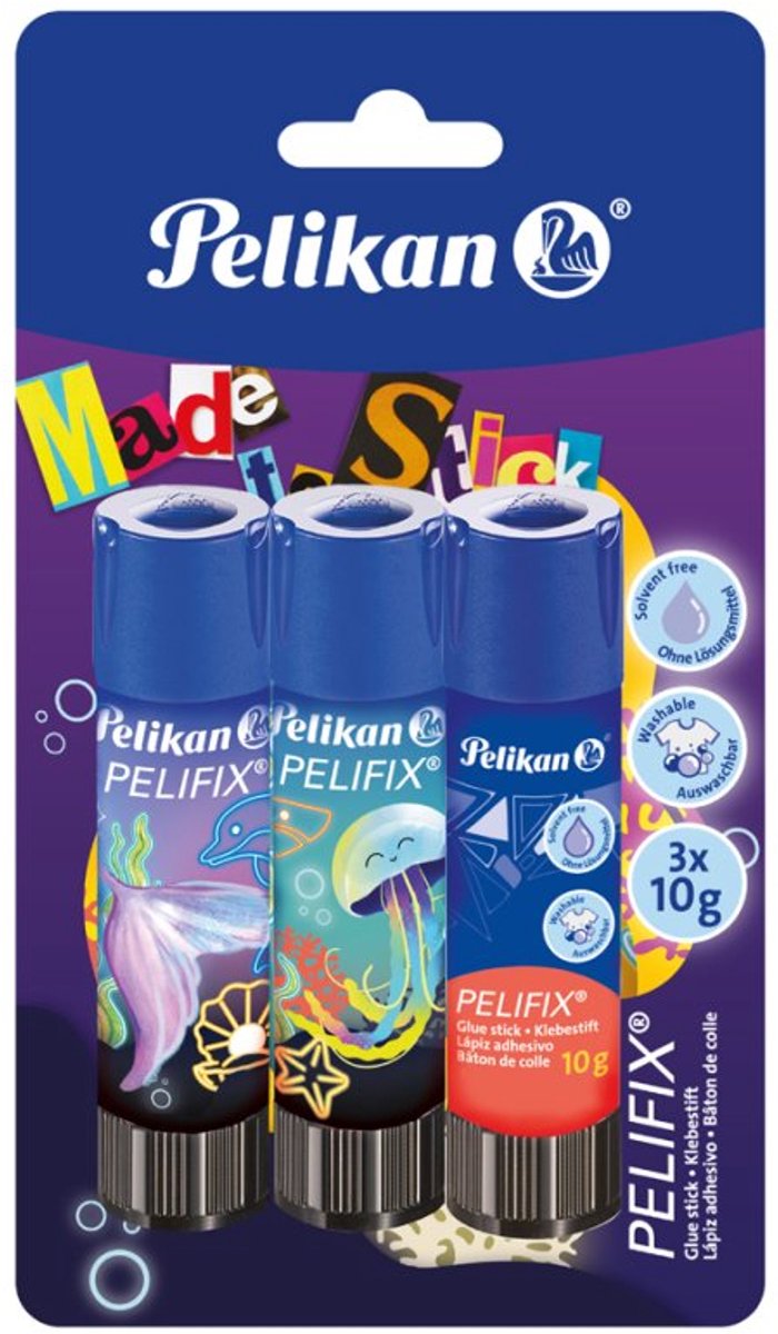 Pelikan lijmstift PELIFIX Design, 10 g, 3 stuks, uitwasbaar