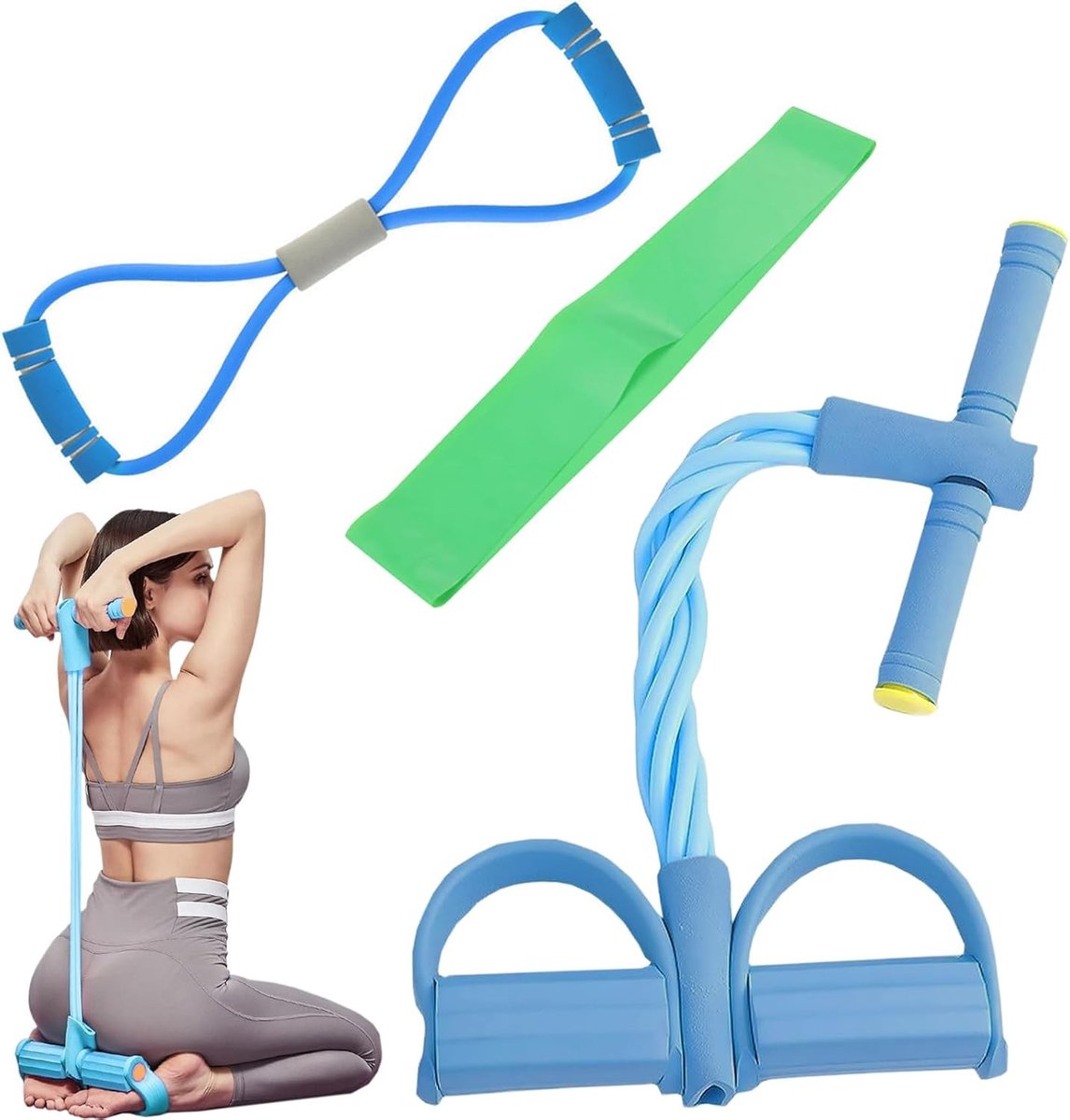 Abdominal Trainer met Weerstandsband en Elastische Band voor Effectieve Buikspieroefeningen en Full Body Training