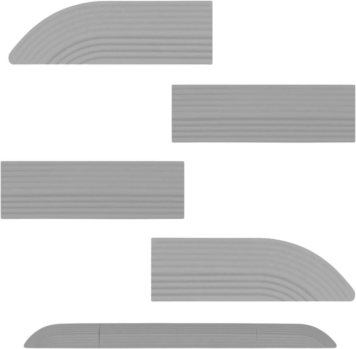 Anti-slip zuignap ramp voor robotstofzuiger, drempelhulpmiddel van TPE, verstelbare lengte en veilig gebruik (Grijs, 68.5 cm)