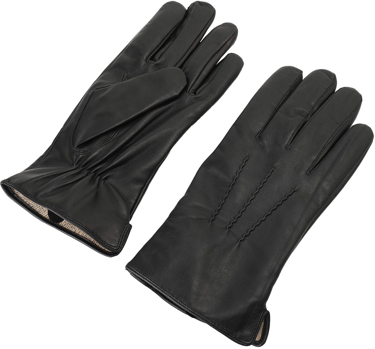 ZLUXURQ Heren winter echte schapenvacht lederen warme handschoenen kasjmier of wollen voering - ShopVlot