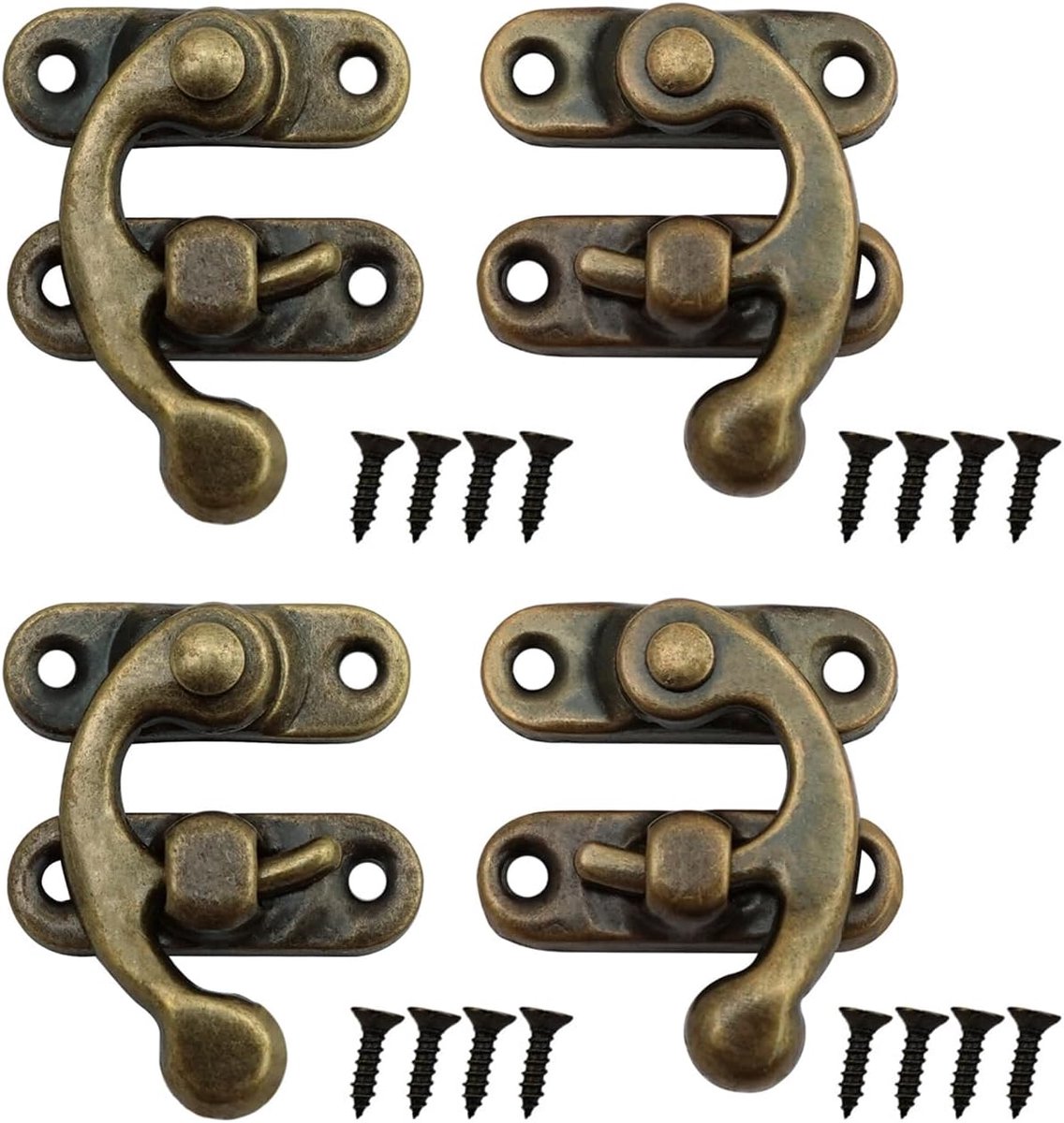 Buckle haken set 4 stuks - bronzen ijzer - voor deur- en raamvergrendeling - duurzaam en betrouwbaar - ShopVlot