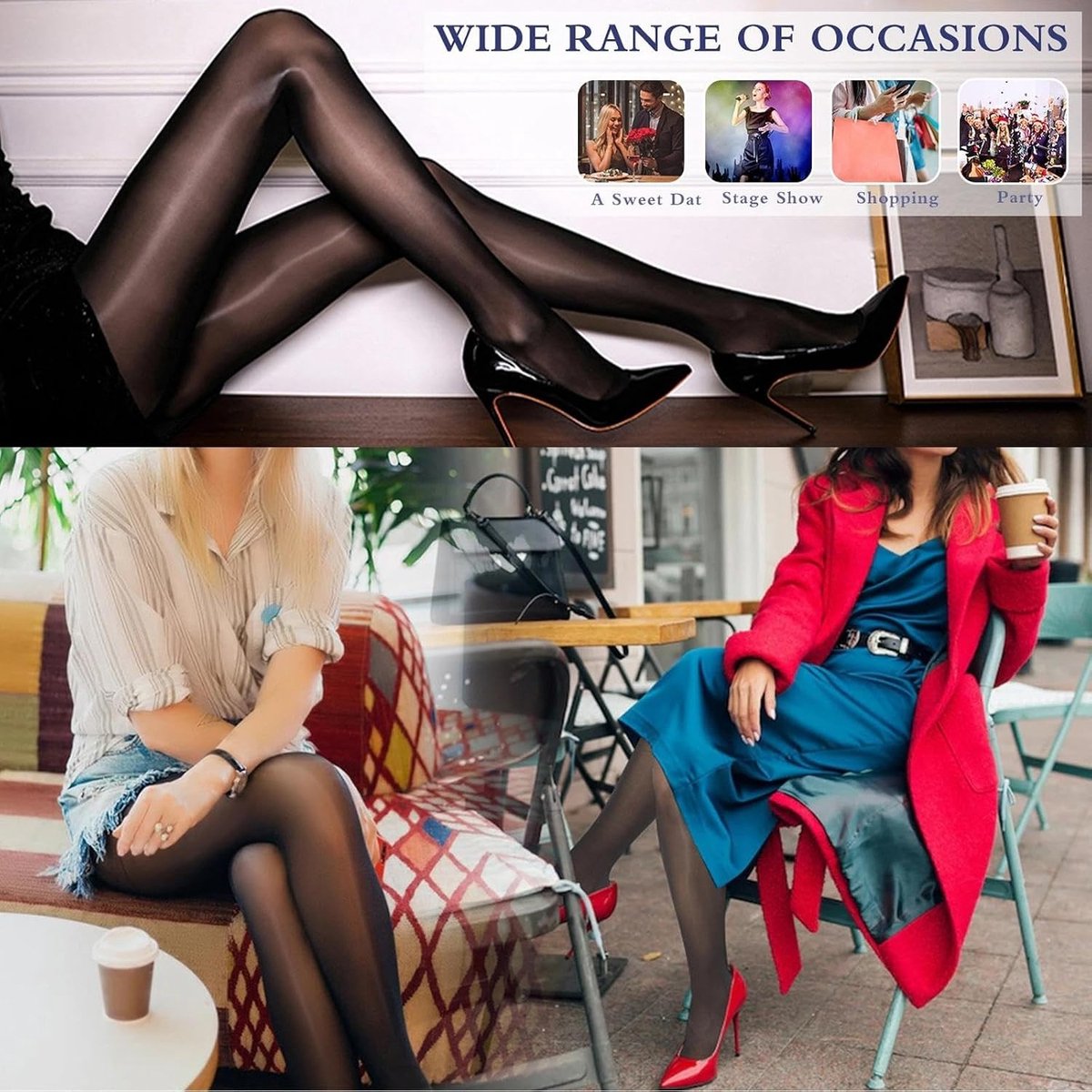 Sexy Shiny Transparante Panty voor Dames - Olieachtige Glans, Hoge Taille, 30D Nylon Tights, Ideaal voor Feestjes en Avonden