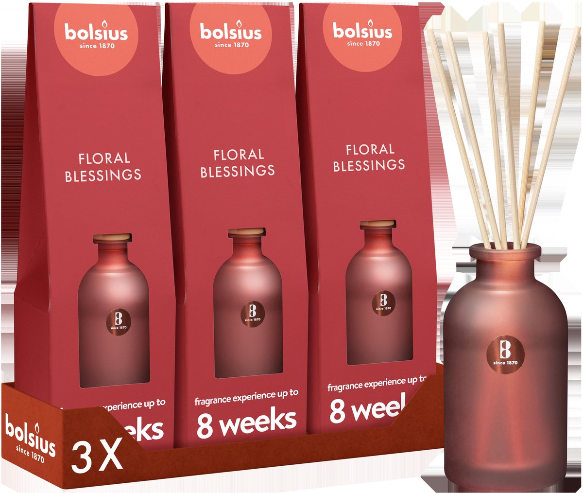 Bolsius Geurstokjes - Floral Blessing - 3 stuks - 80 ml