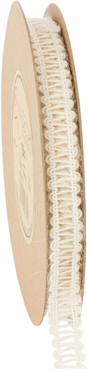 Decoratief jute lint, natuurlijk cadeaulint, crèmewit, 15 mm x 15 m
