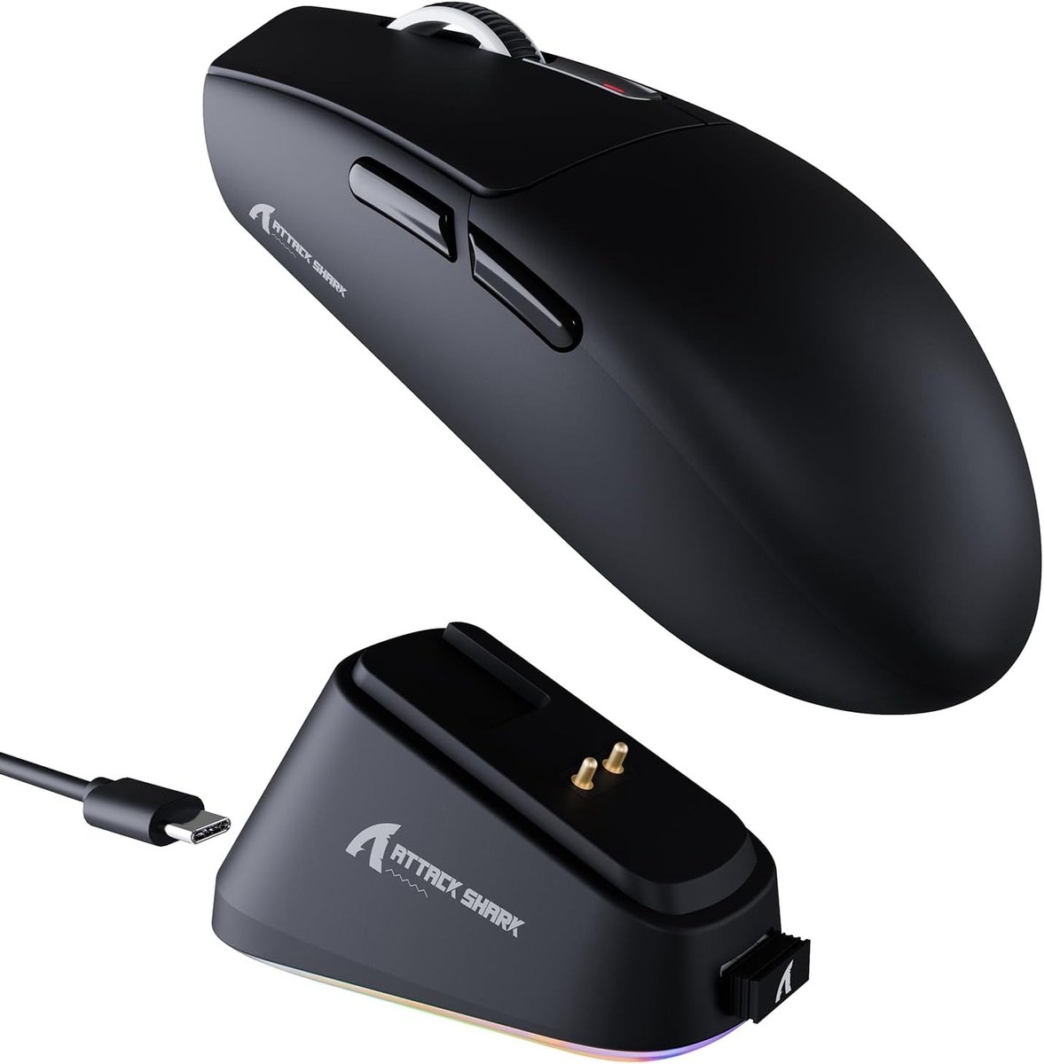 Draadloze Gaming Muis met Magnetische Oplaaddock, PixArt PAW3311 Sensor, Tot 25.000 DPI, 100M Kliks, Lichtgewicht 59g, Geschikt voor PC, Xbox, PS en Mac