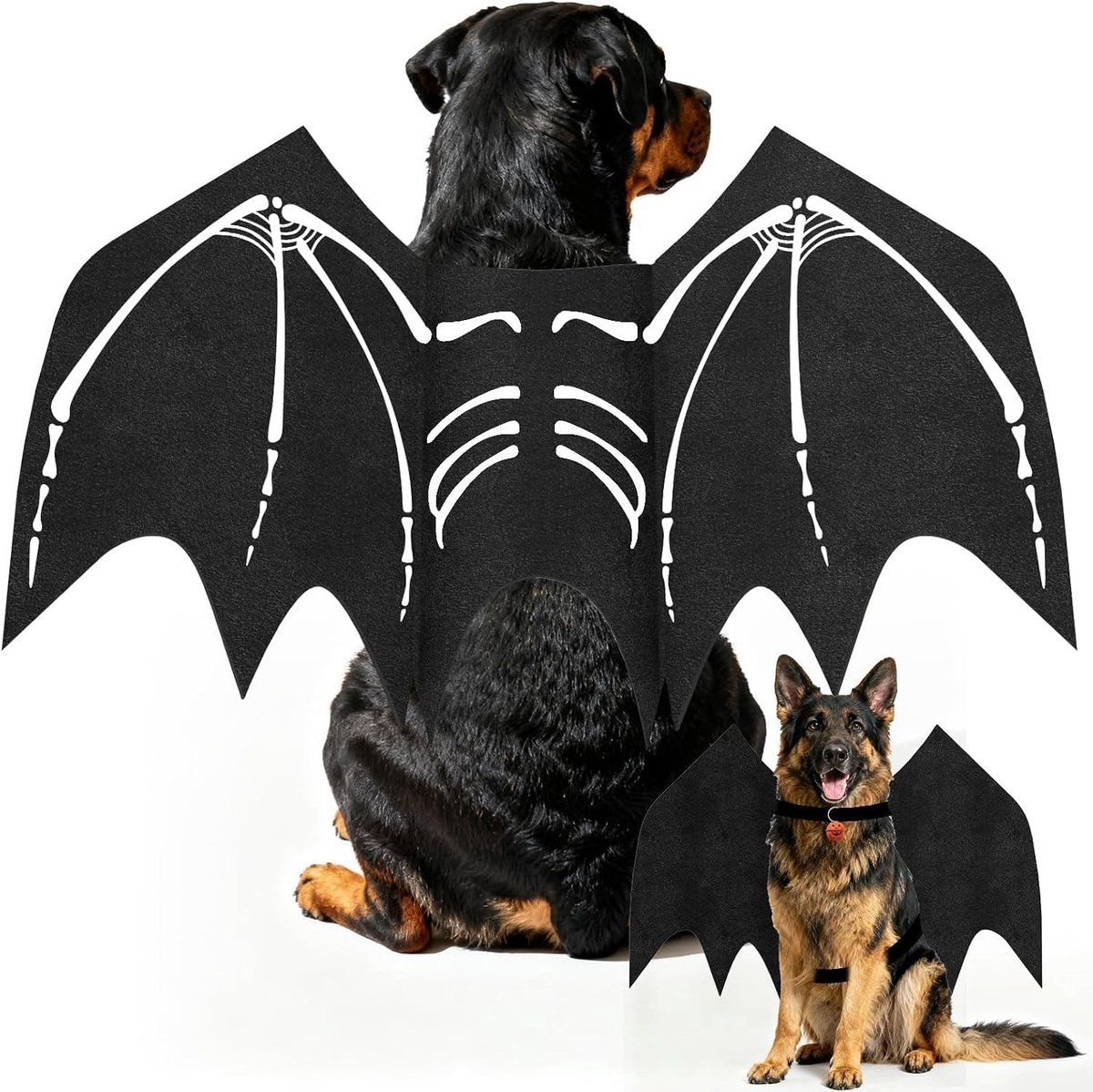 Verstelbaar Halloween Kostuum voor Honden met Vleugels - Perfect voor Feestjes en Carnavals