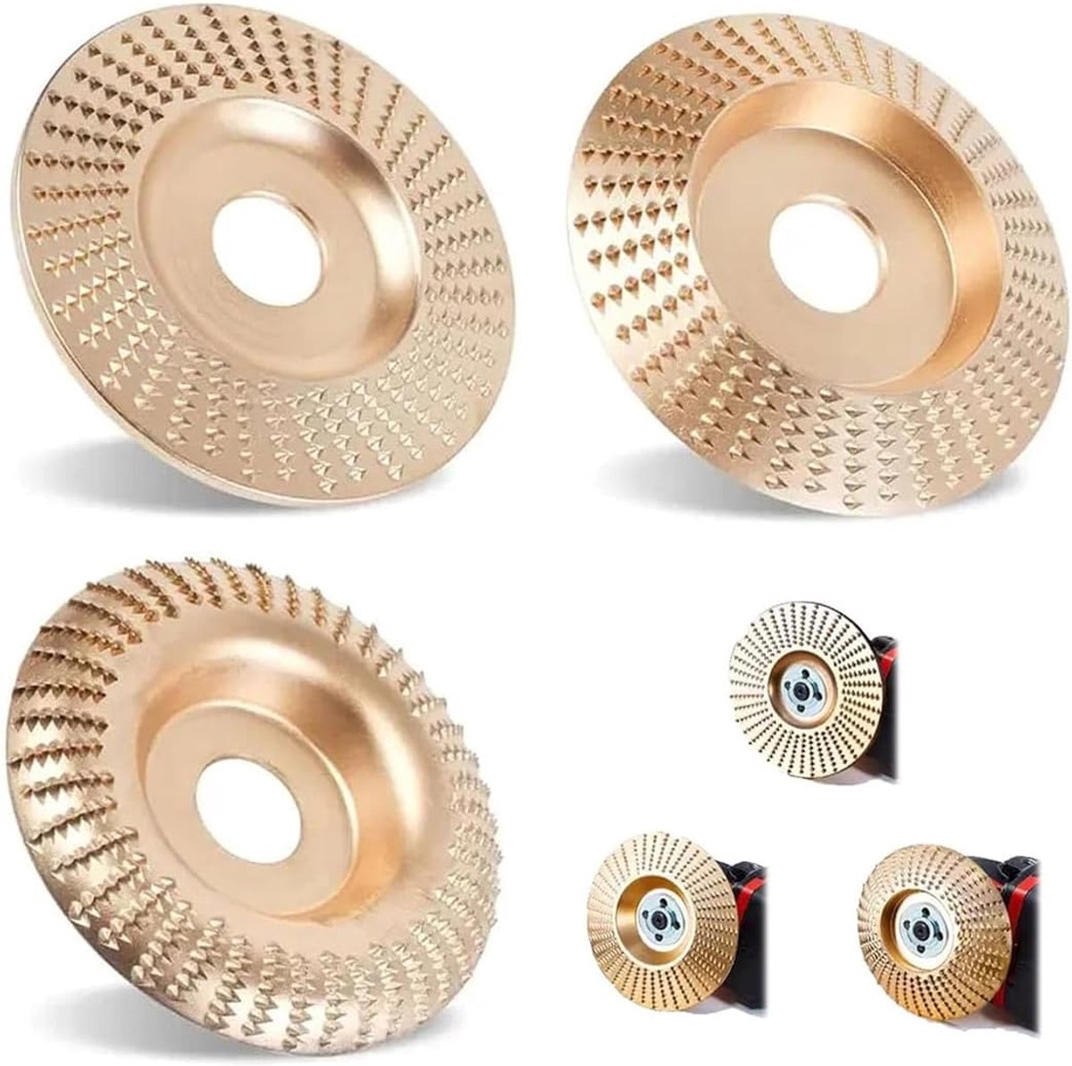 Schijven voor houtschuurmachine Ø 100 mm - 3-delige set raspschijven - schuur- en snijgereedschap - ShopVlot