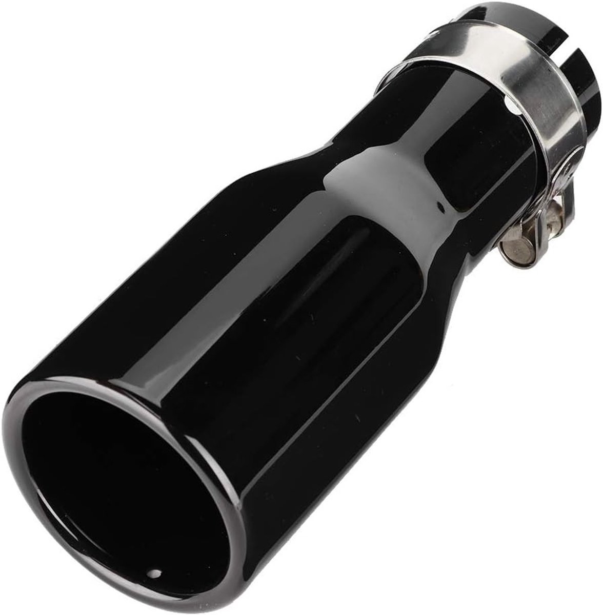 Stainless Steel Universele Uitlaatpijpen met Klem, 200mm Lengte, Zwart, 54mm Inlaat en 76mm Uitlaatdiameter