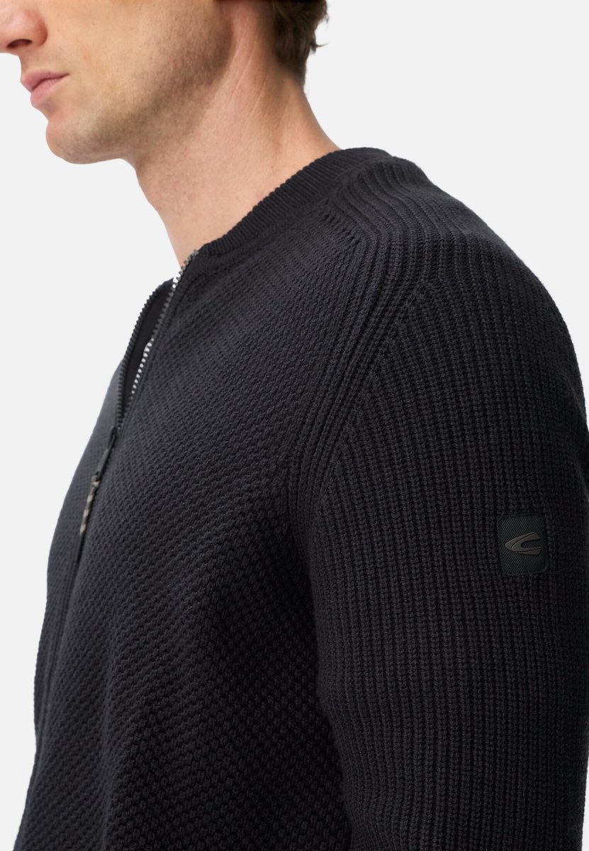 camel active Gebreid jack met bomberkraag - Maat - Navyblauwmenswear-XL