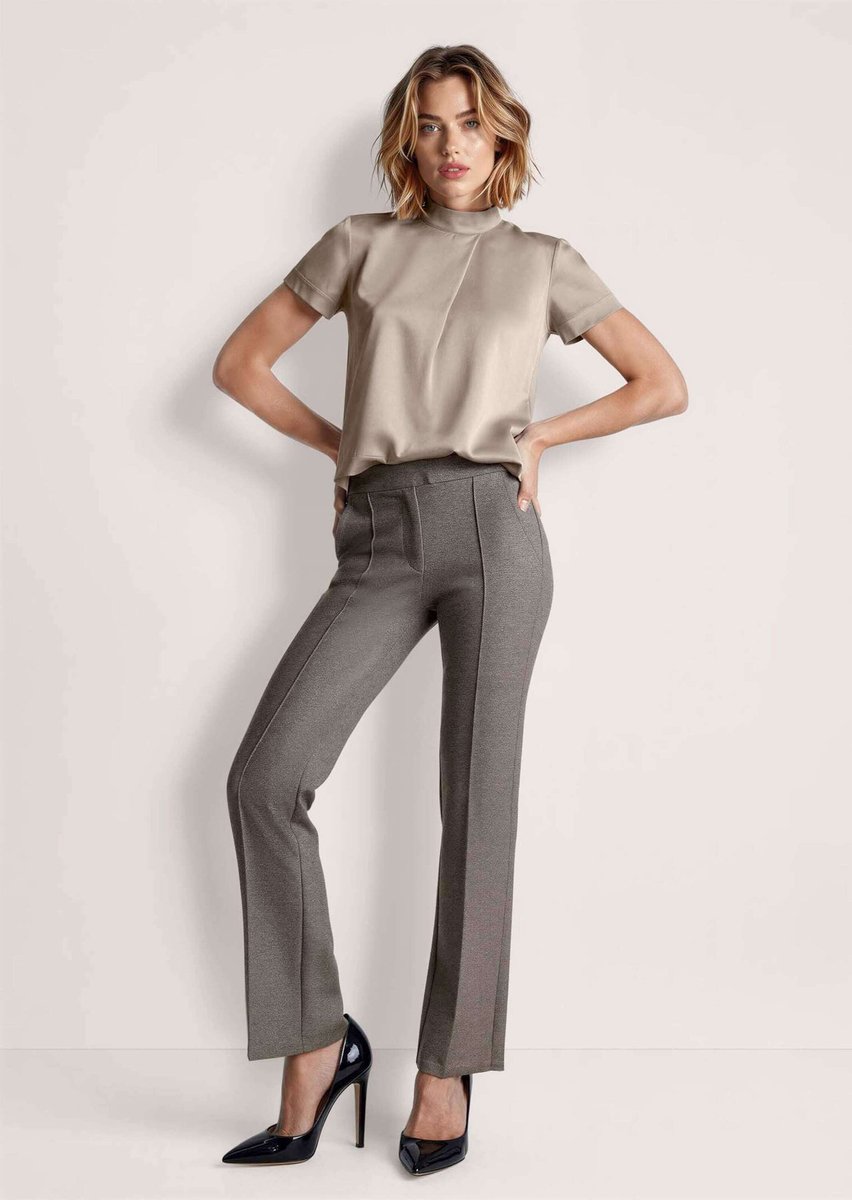 MADELEINE Broek Bootcut-jerseybroek met glanseffect
