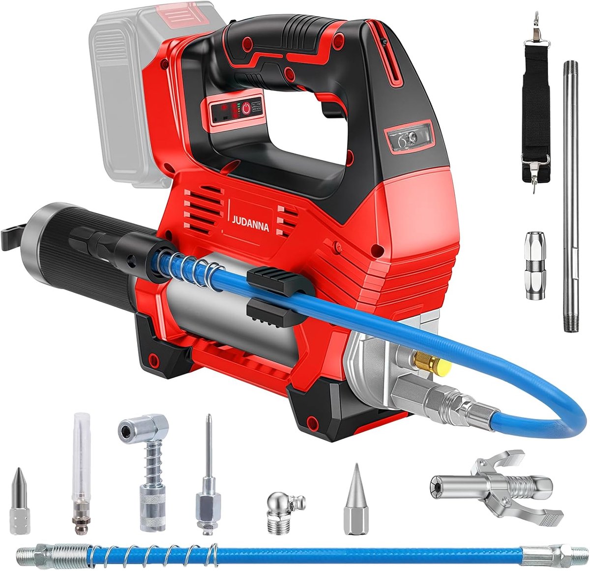 Accu-vetpers voor Milwaukee M18 accu, 12000 PSI 170 g/min elektrische vetpers accu 18 V, borstelloze motor, ledlicht - ShopVlot