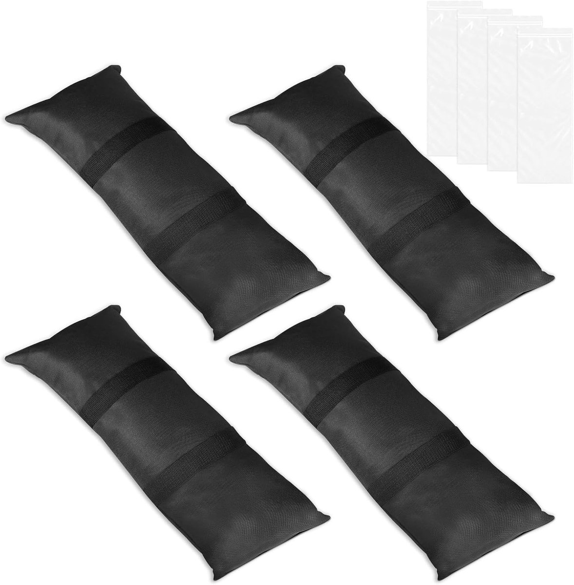 SnelShoppen - 4 stuks Zand Vulbare Bodemgewichten 22 kg - Zandzakken voor Parasol, Verzwaarers, Gebogen Gewichtzakken voor Outdoor, Terras en Tuin