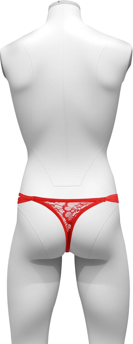 Walang Men's Bow Neck Thong Lace Brim Low Waist Sexy Pants with Pockets XS-L. - ShopVlot