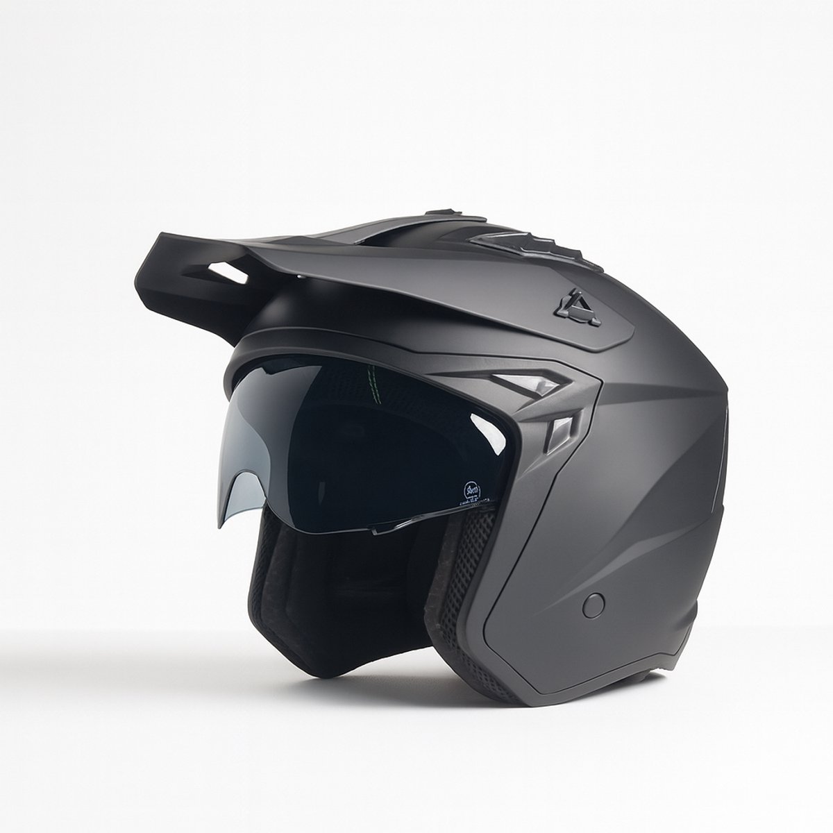 Vito Jet Trial Helm Mat Zwart – Scooterhelm – ECE 22.06 – Maat M