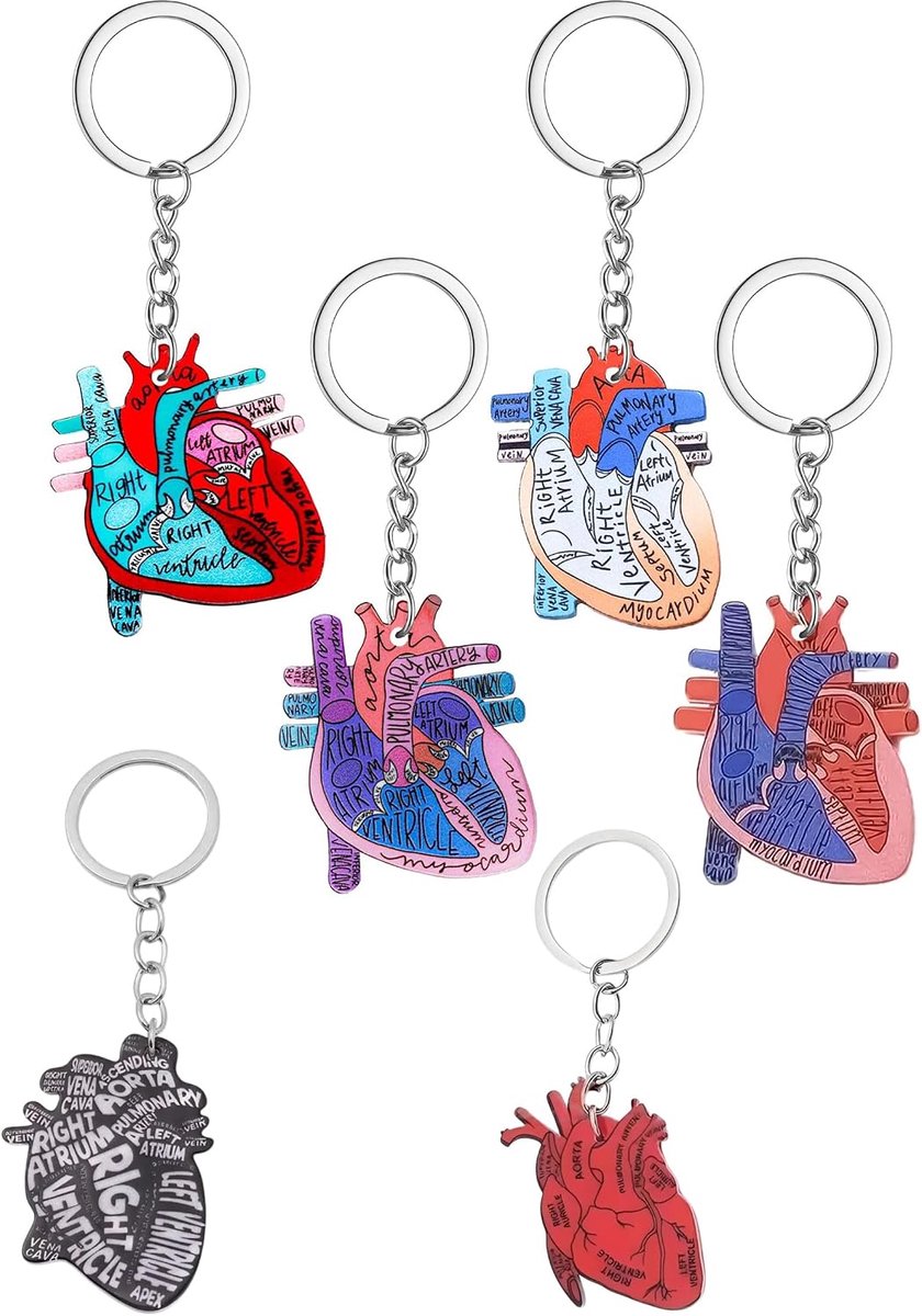 Set van 6 gepersonaliseerde hartvormige sleutelhangers voor verpleegsters, verjaardagscadeau, vriendschapscadeau voor - ShopVlot