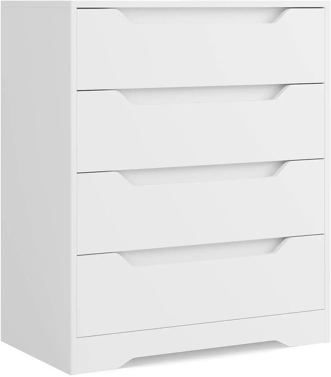 Prime Home Kledingkast - Ladekast - Dressoir - Opbergkast - Slaapkamer - Woonkamer - 4 laden - 69 x 39 x 82cm - Wit