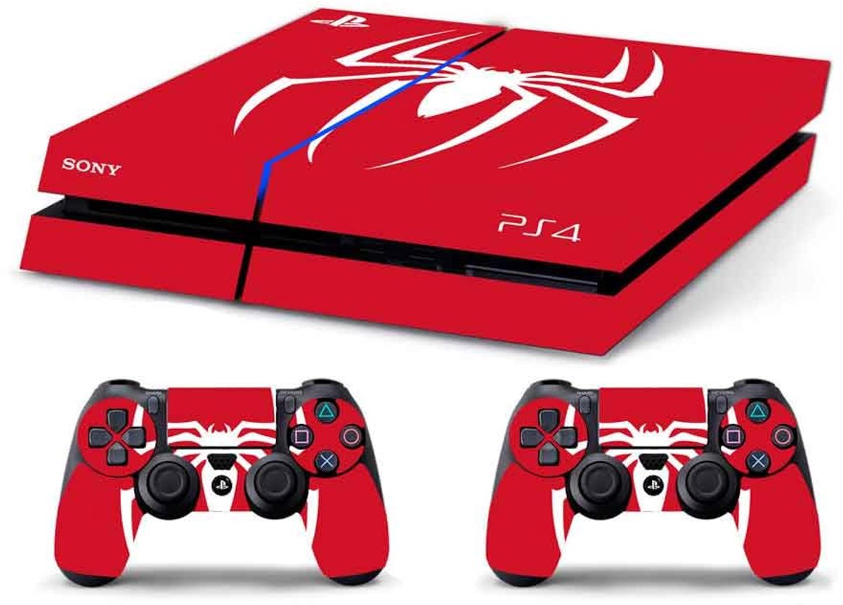 Skin compatibel met PS4 OLD HD - sticker Limited Edition - glanzend vinyl - Made in Italy (Spider Man Red) - ShopVlot