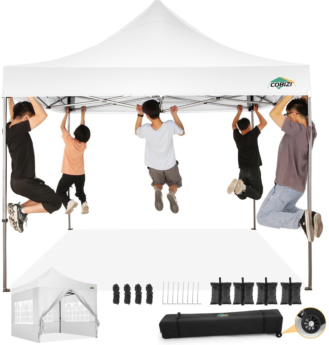 COBIZI Paviljoen, 3 x 3, waterdicht, stabiel, winterbestendig, vouwpaviljoen, outdoor, opvouwbaar, partytent, pop-up - ShopVlot
