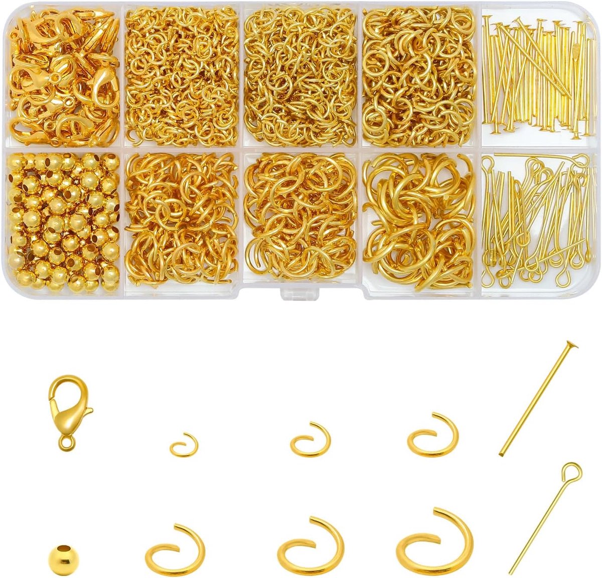 Open split rings for jewelry making (gold) - ShopVlot