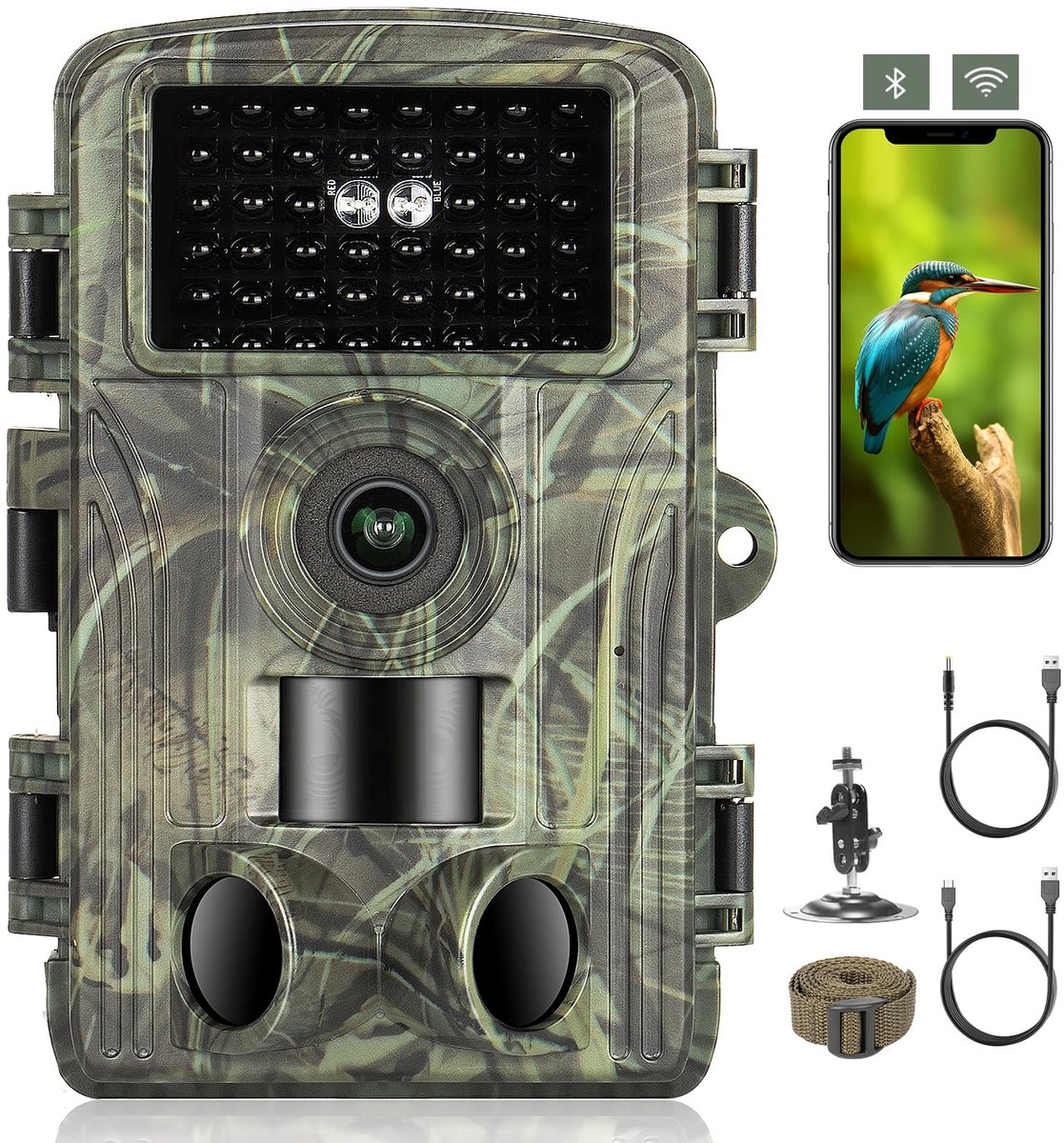 Wildcamera met mobiele telefoonoverdracht app - 4K resolutie - nachtzicht - ideaal voor natuurobservatie - Luxento