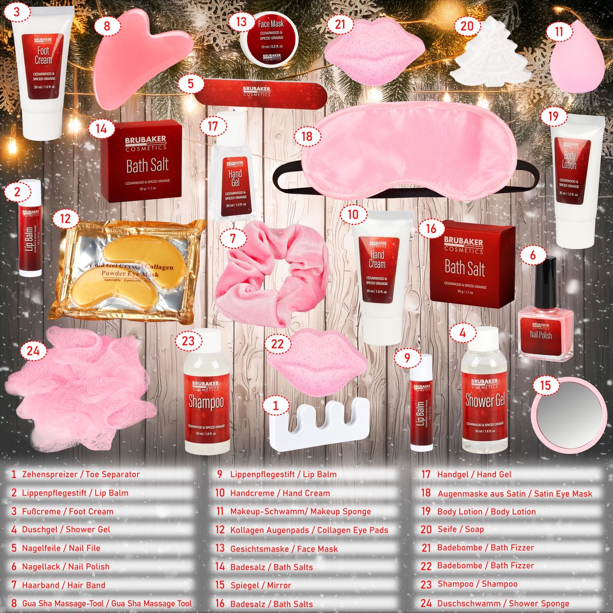 BRUBAKER XXL Beauty Adventskalender 2026 - Rood - 24 verrassingen – foto 2