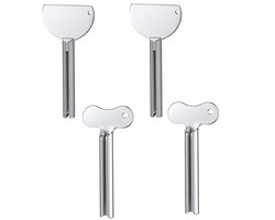 Kaiyaya - 4 stuks tube uitknijper set - 2 groot en 2 klein - RVS en roestbestendig - met ophanggat - voor tandpasta, crème en verf - zilver