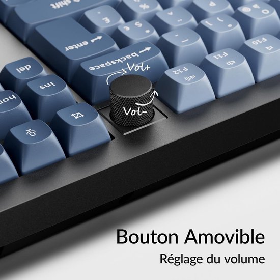 Mechanisch Toetsenbord 100% AZERTY, 2.4GHz/Bluetooth/Wired, Programmeerbaar, QMK, RGB, 4000mAh, Hot Swap, Gaming Toetsenbord voor Mac/Win/Linux met Gateron Jupiter Switches en Ergonomisch Ontwerp — afbeelding 3
