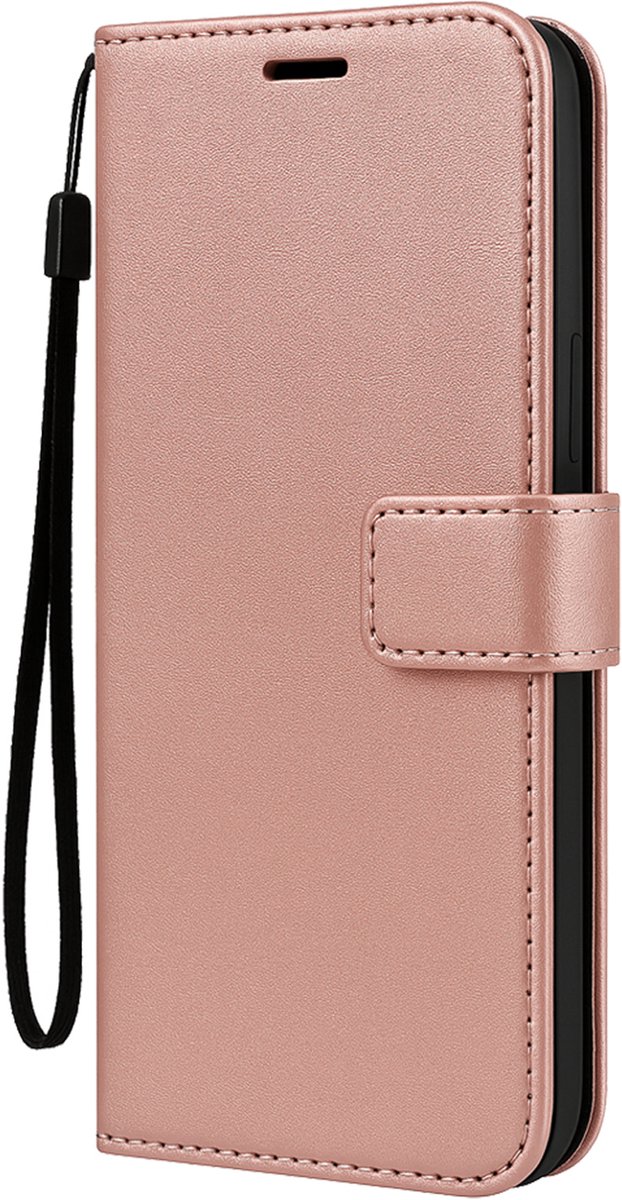 Hoesje Met Pasjeshouder - Geschikt voor Apple iPhone 18 Pro Max - Luxe Bookcase Portemonee - Flip Case - Kunstleer Book Case - Flipcase - Book Cover - Walletcase - Portemonneehoes - Rosé goud