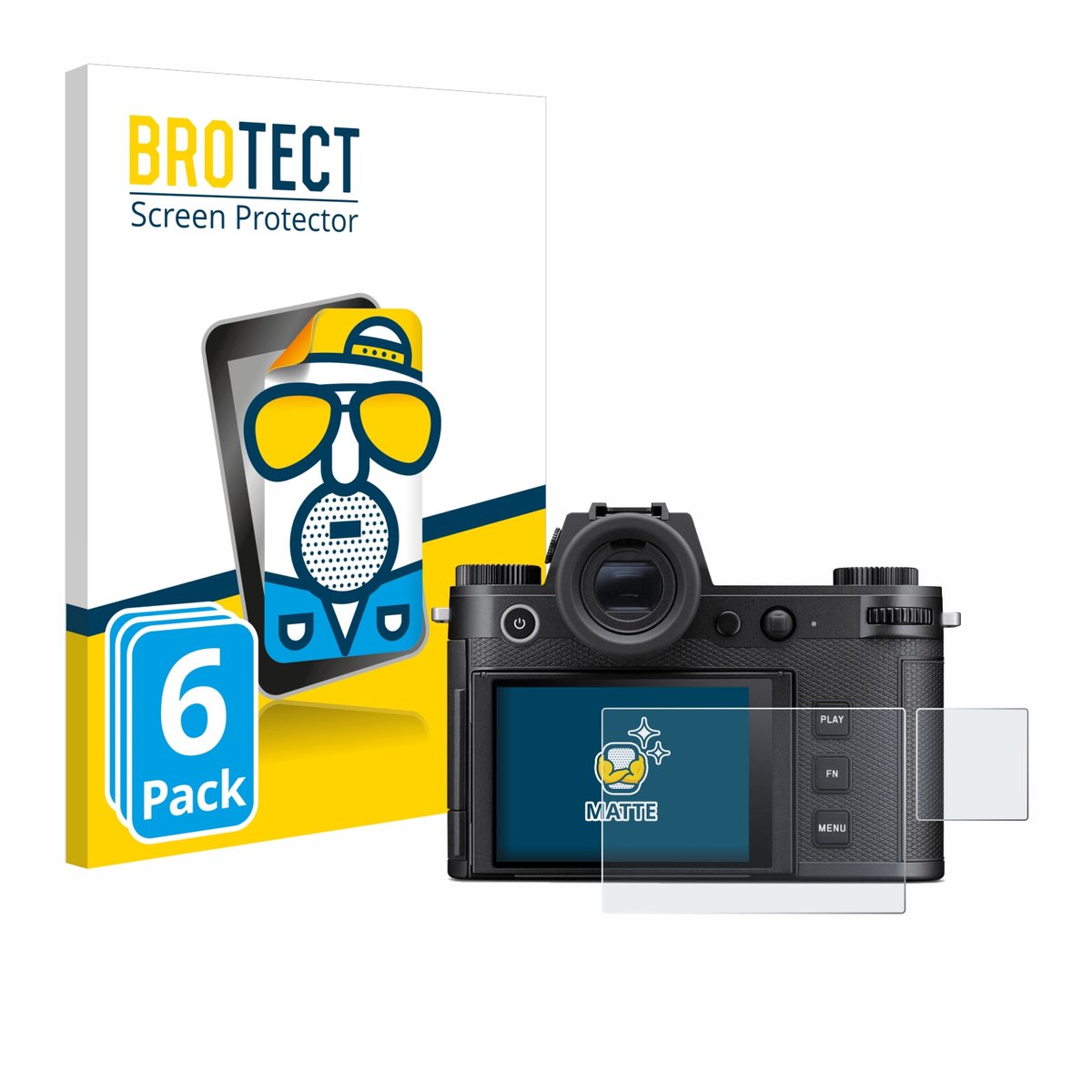 BROTECT - Screenprotector voor Leica SL3-S (Display + Schouderdisplay) - Folie Beschermfolie matte 6 Stuks