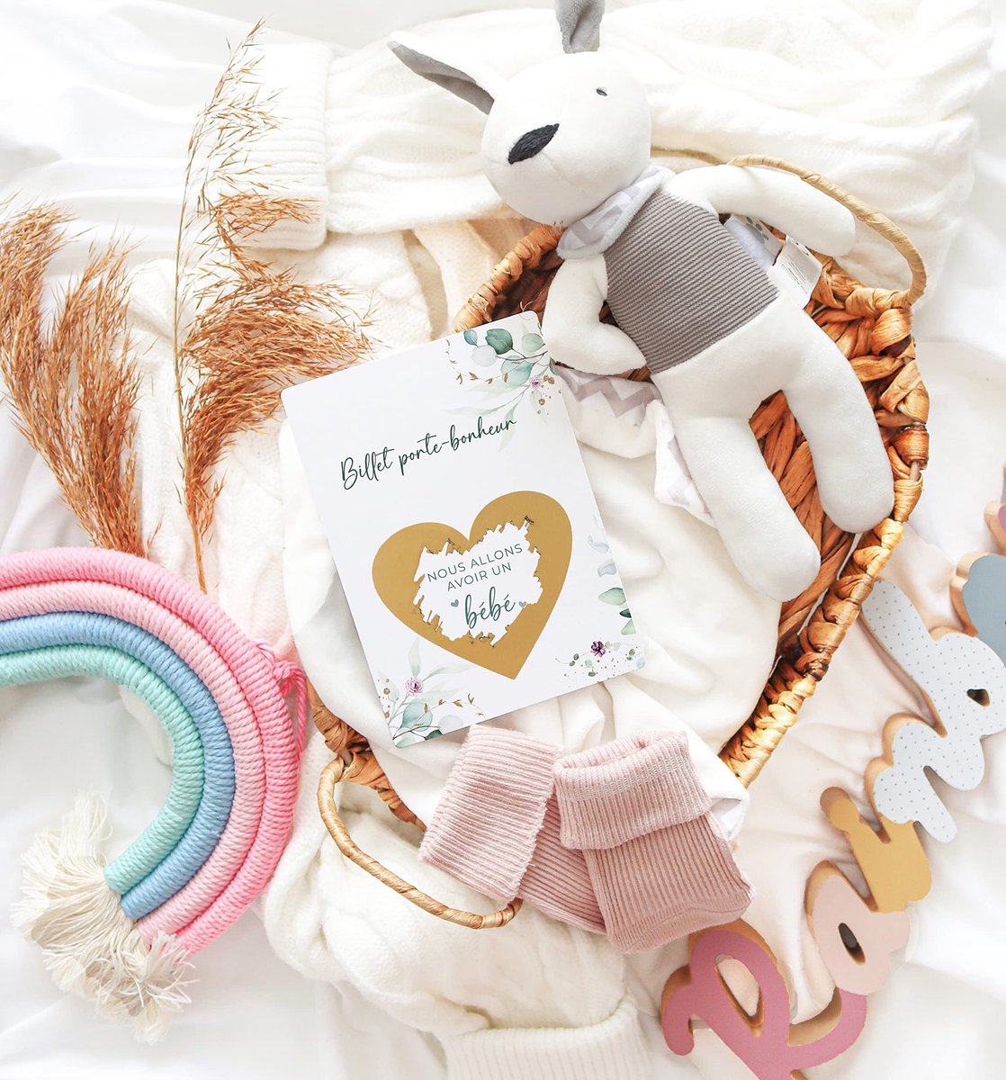 Kraskaart zwangerschap aankondiging - wij krijgen een baby - met envelop - originele verrassing voor familie - ShopVlot