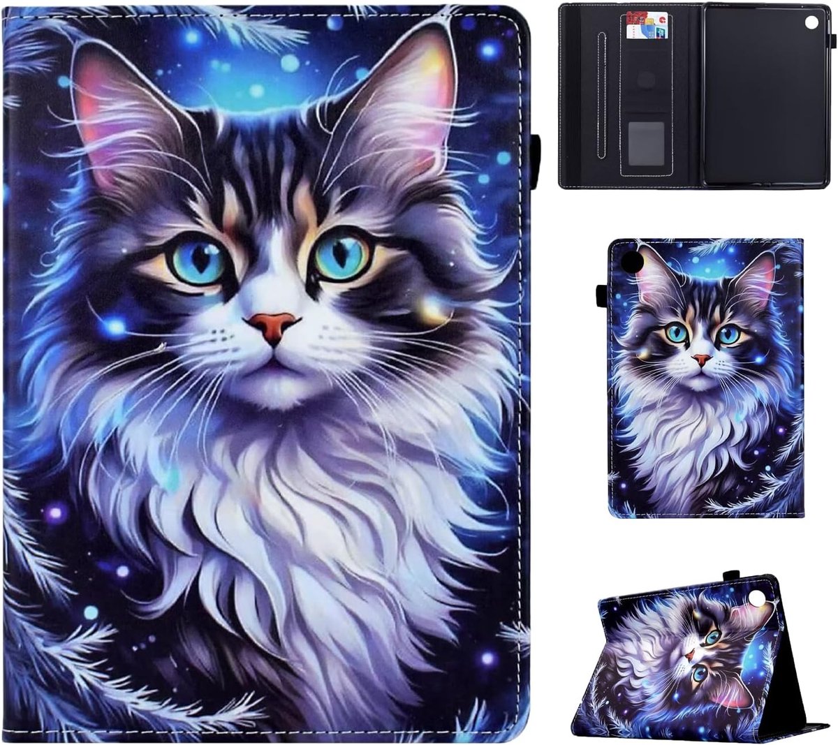 Beschermhoes compatibel met Huawei Mediapad M5 Lite 10,1 inch 2018, flip portefeuille cover met potloodhouder - ShopVlot