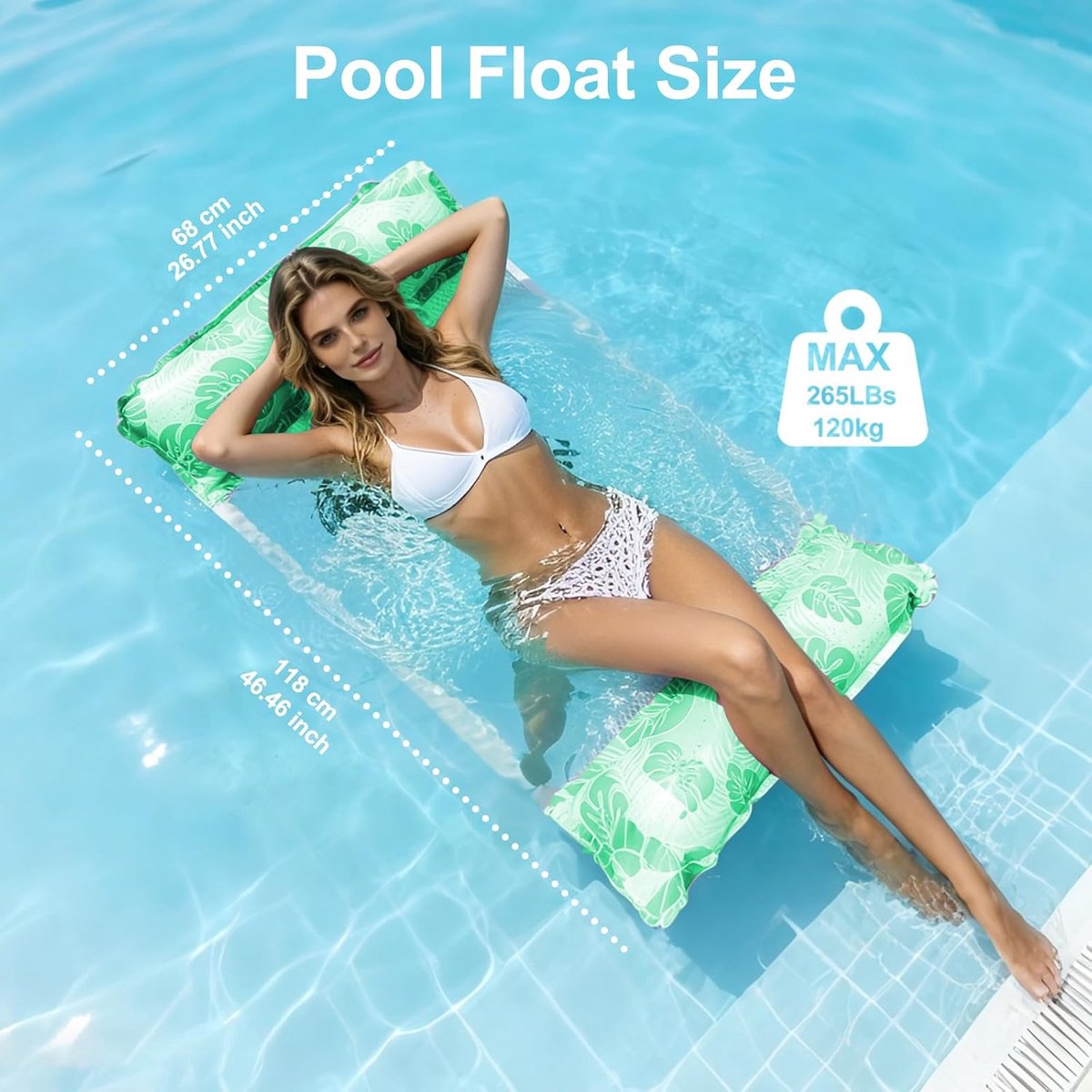 4-in-1 waterhangmat, opblaasbare zwembadligstoel met koelnet - ShopVlot
