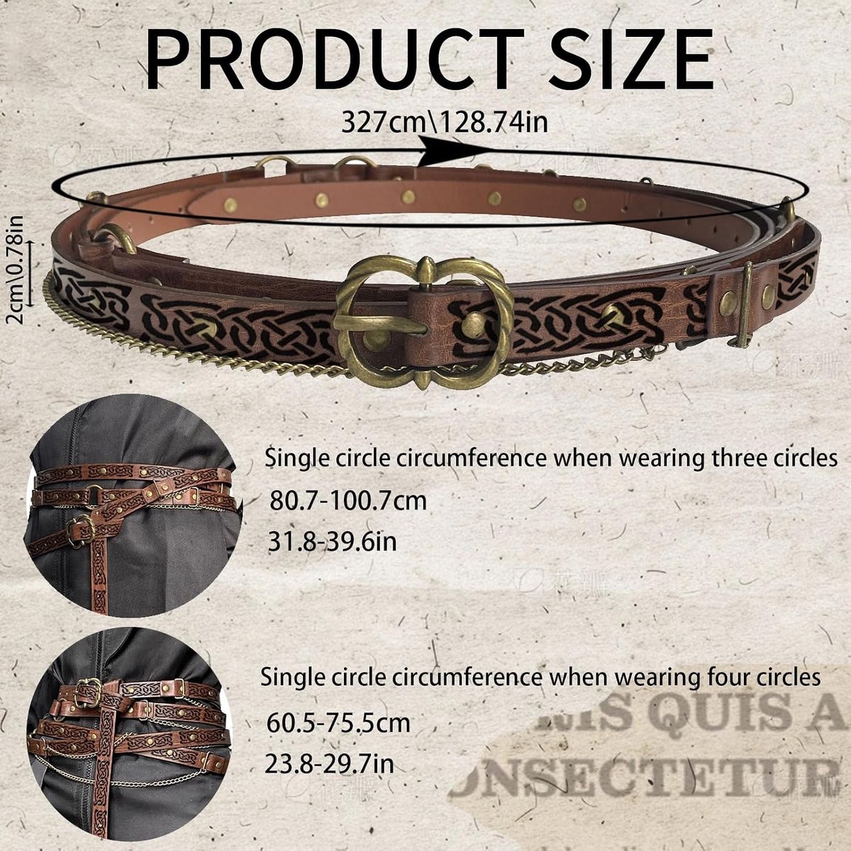 Medieval Faux Leather en Metaal Kettingriem voor Vrouwen, Perfecte Accessoire voor Halloween, Carnaval en Middeleeuwse Kostuums