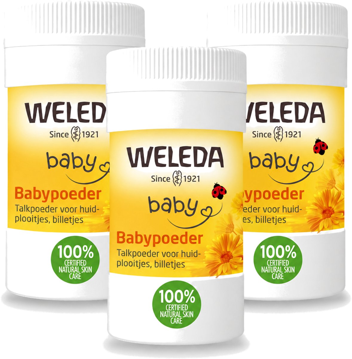 3 x WELEDA - Babypoeder - Baby & Kind Calendula - 20 g - Voordeelverpakking - 3 stuks