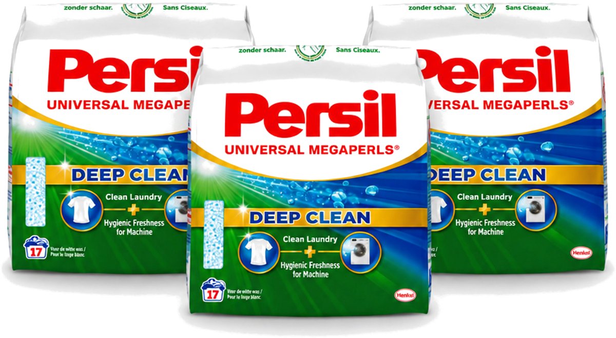 3 x Persil Universal Megaperls - Waspoeder - Witte en Gekleurde Was - 17 Wasbeurten - Voordeelverpakking - 3 stuks