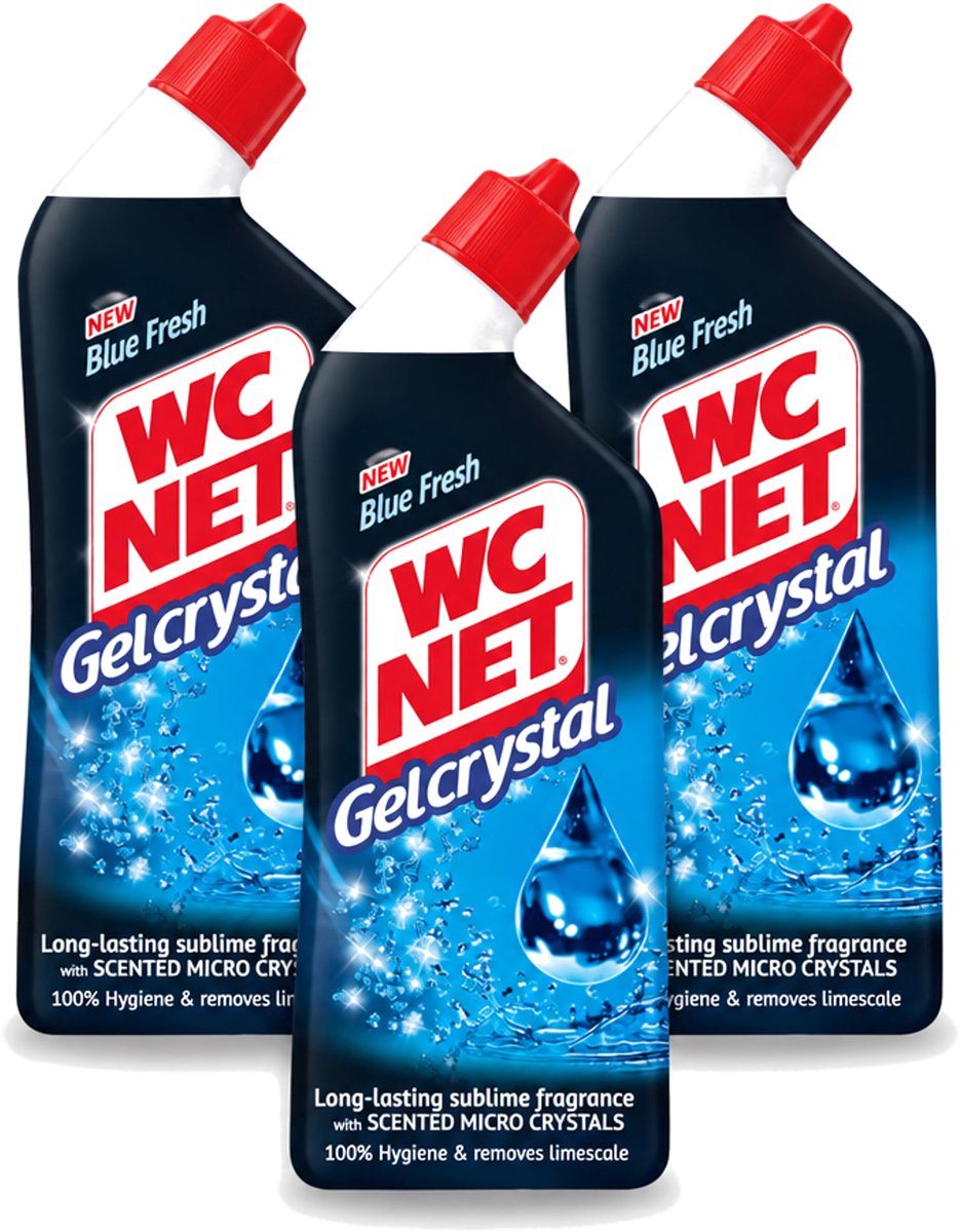 3 x WC-Net - Toiletreiniger - Gel - Blue Fresh - Anti-Kalk - 750 ml - Voordeelverpakking - 3 stuks